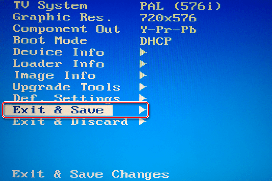 MAG 250 BIOS Exit & Save