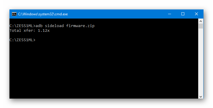 ASUS Zenfone 2 ZE551ML прошивка через адб завершена