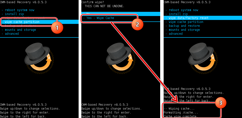 CWM wipe cache partition