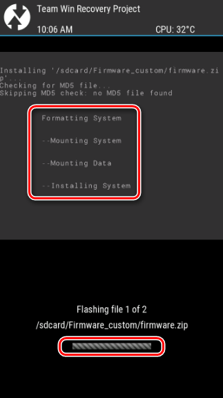 TWRP прошивка прогресс