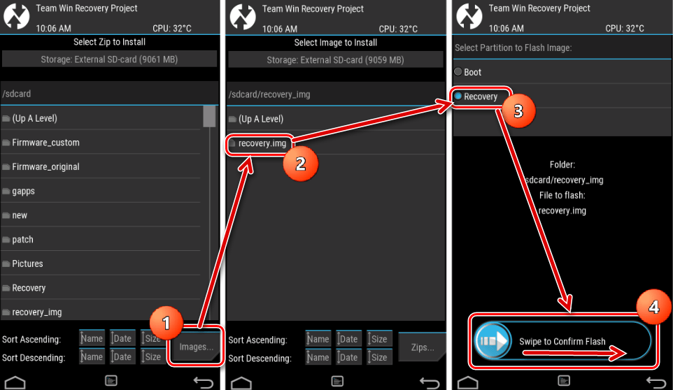 TWRP установка img
