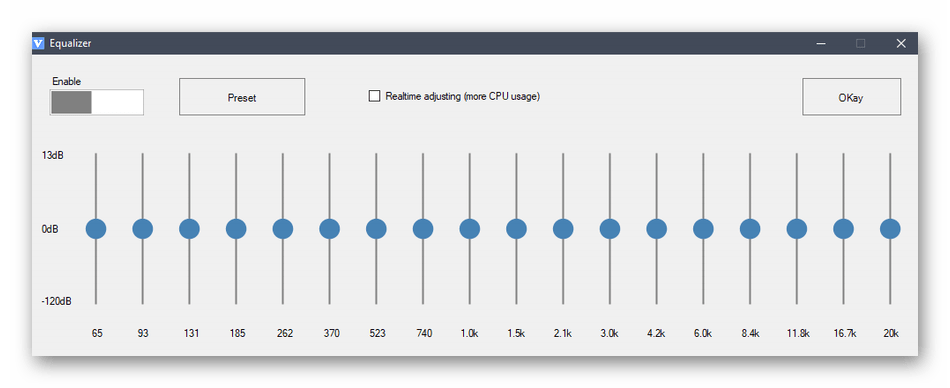 Ручная настройка эквалайзера через специальную программу в Windows 10