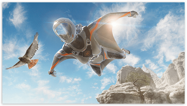 Сцена тестирования производительности системы Sky Diver в программе 3DMark