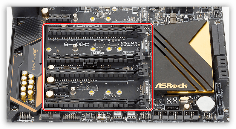 Дополнительные слоты PCI-E на материнской плате для проверки видеокарты