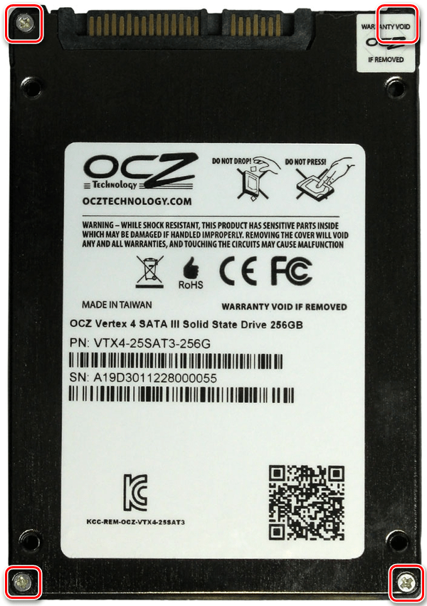 Тыльная сторона SSD OCZ Vertex 4