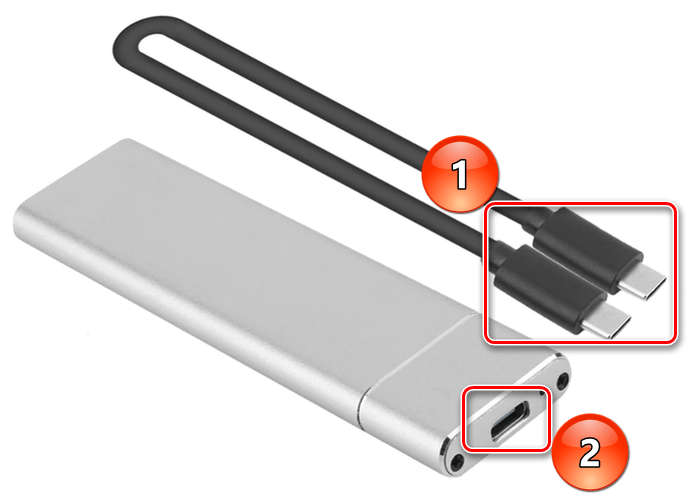 Подключение альтернативного кабеля к переходнику SSD M.2-USB