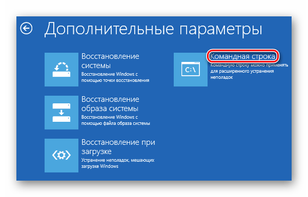 Параметры восстановления системы Windows 10