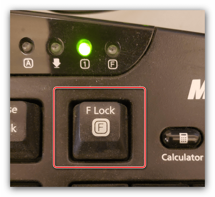 Работа клавиши F Lock, если не работает PrtScrn в Windows 10