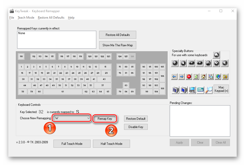 Переназначение клавиши, если не работает PrtScrn в Windows 10