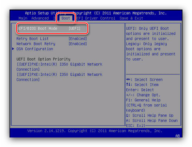 Активация USB Legacy Support для периферии в варианте AMI BIOS