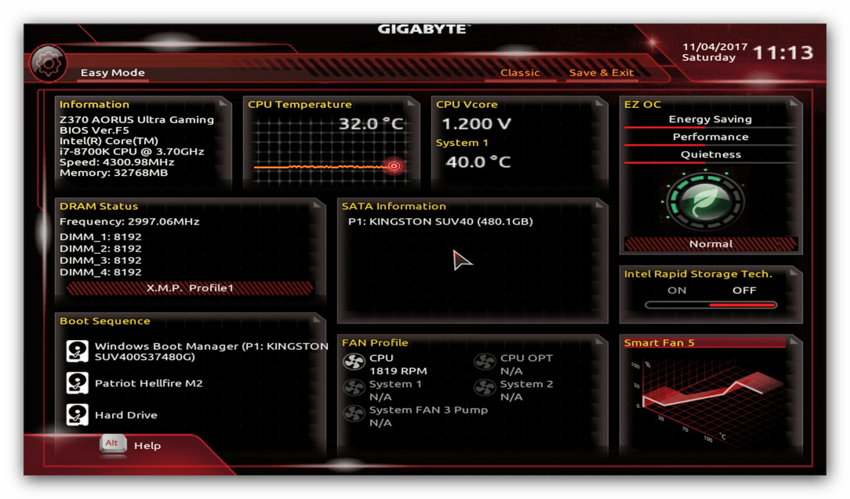 Как выглядит UEFI-BIOS материнских плат Gigabyte