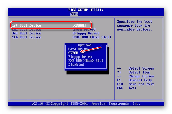 AMI BIOS установка приоритета загрузки