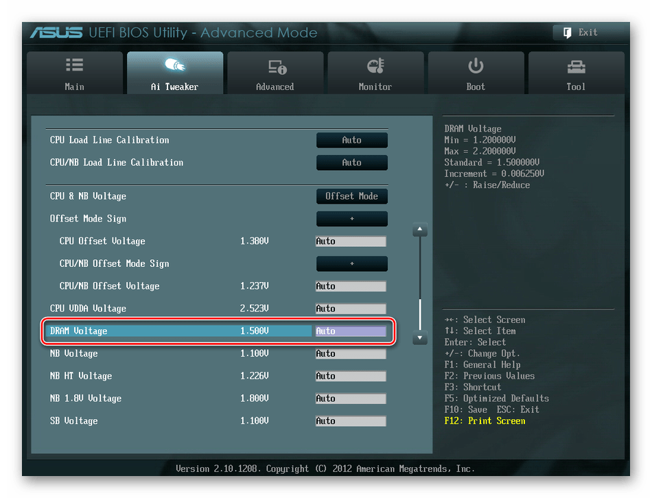 DRAM Voltage в UEFI BIOS