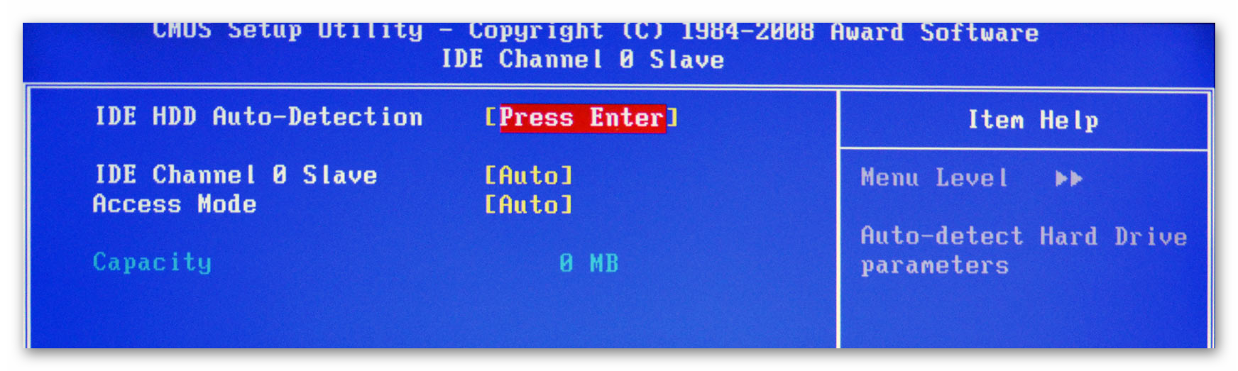 IDE HDD Auto Detection BIOS