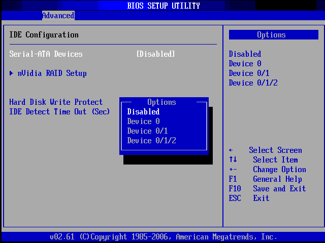 BIOS выбор жёсткого диска