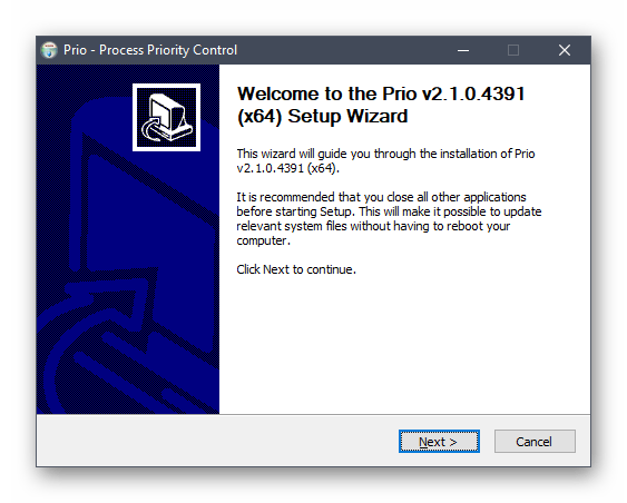 Установка программы Prio - Process Priority Control для изменения приоритета процессов