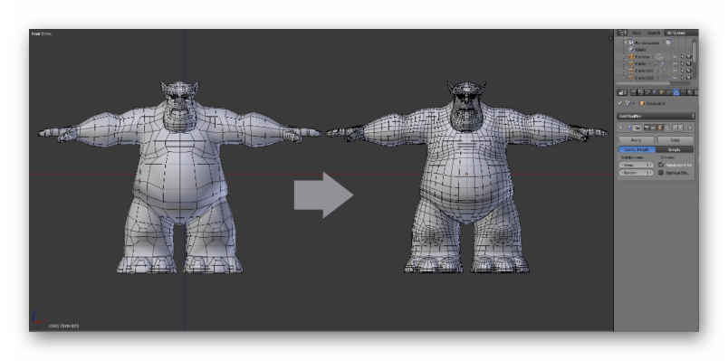 Уменьшение количества полигонов объекта в программе Blender