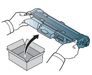 Распаковка картриджа для лазерного принтера компании Canon