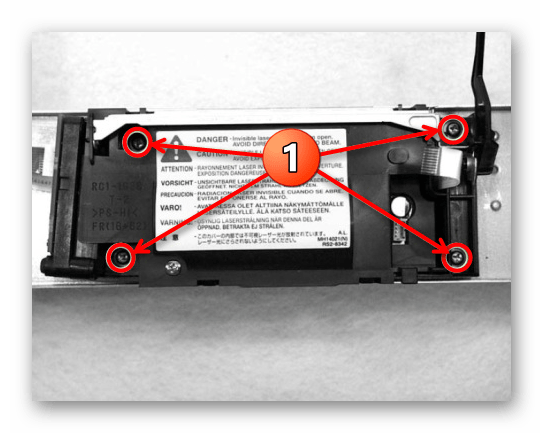 Снятие блока лазера принтера Canon при его полной разборке