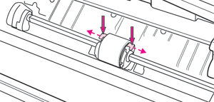Снять крепления ролика захвата принтера HP