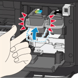 Закрепить новый картридж в принтере Canon