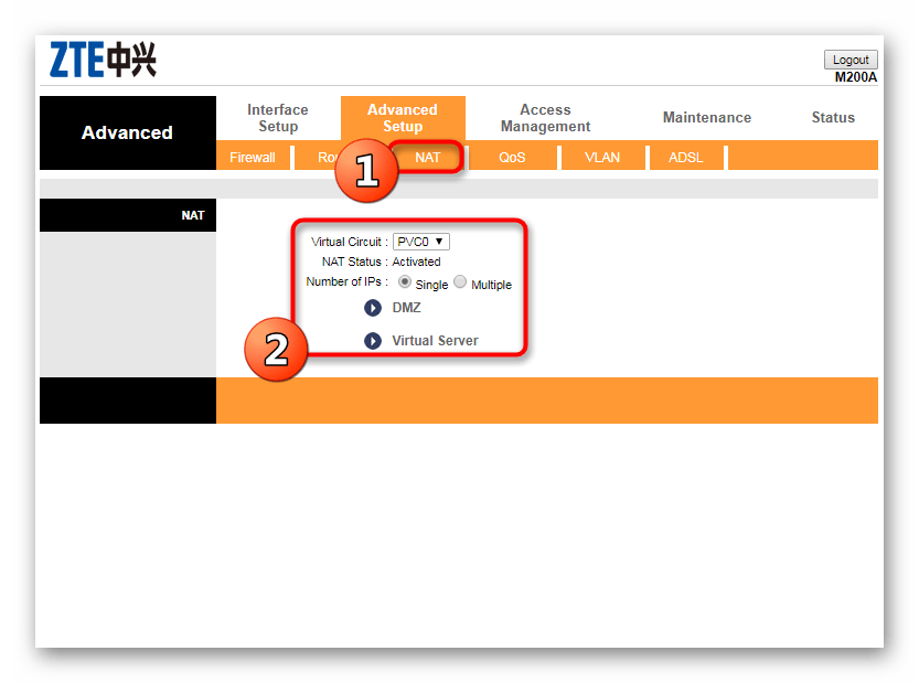 Настройка технологии NAT во время конфигурации роутера Промсвязь