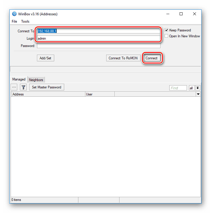 Подключение к программе Winbox роутера Mikrotik RB951G-2HnD