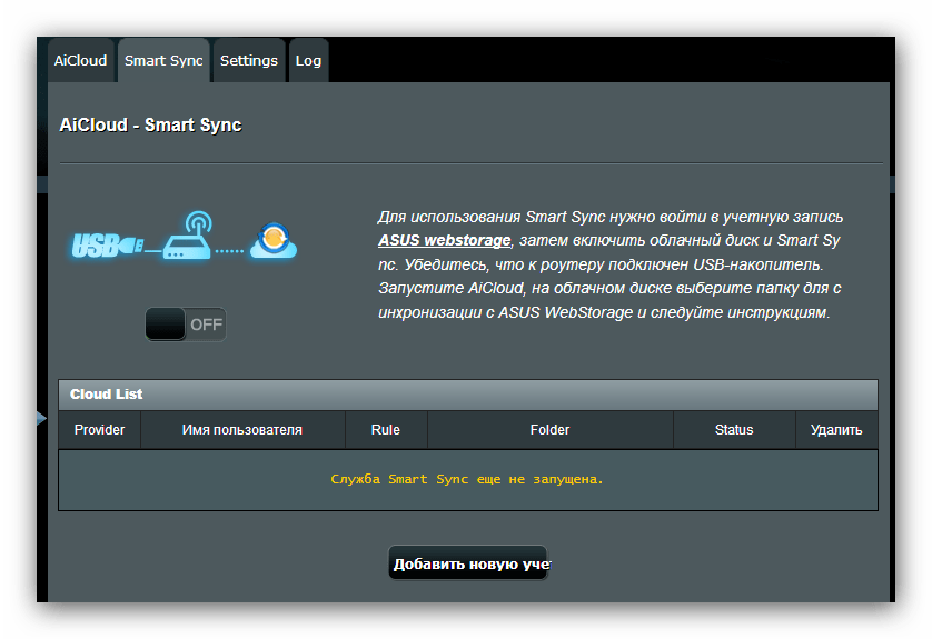 Опция SmartSync AiCloud роутера ASUS RT-N14U