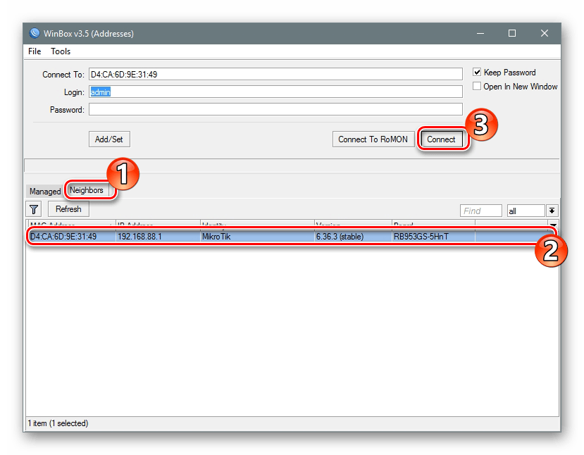 Подключение к роутеру Микротик по МАС-адресу через утилиту Winbox