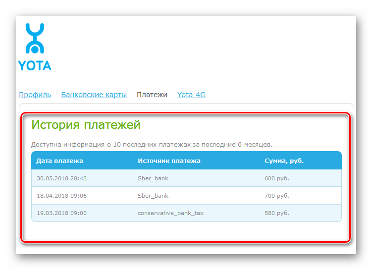 Платежи на сайте Йота