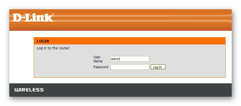 Авторизация в web-интерфейсе роутера D-Link DIR