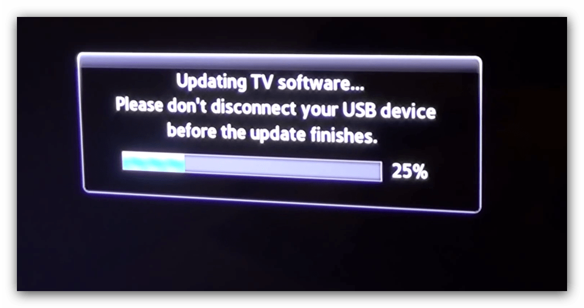 Процесс обновления с флешки телевизора Samsung