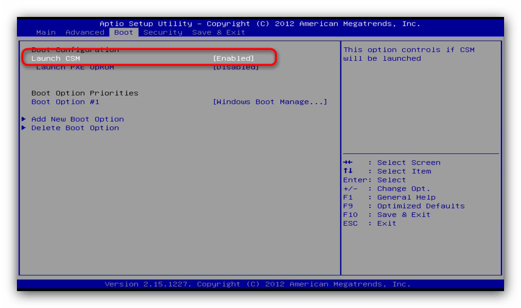 Отключить Secure Boot Control в ASUS BIOS