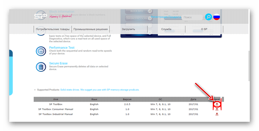 пиктограмма скачивания SP ToolBox