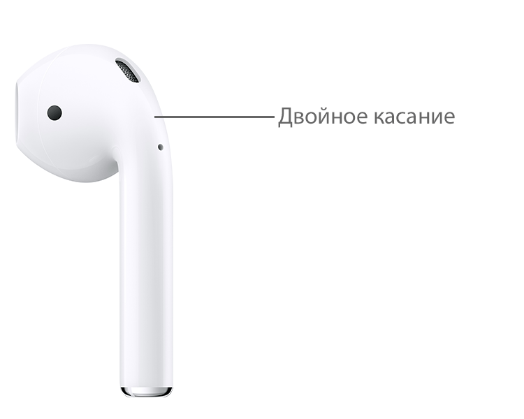 Двойное касание датчика AirPods для переключения музыки