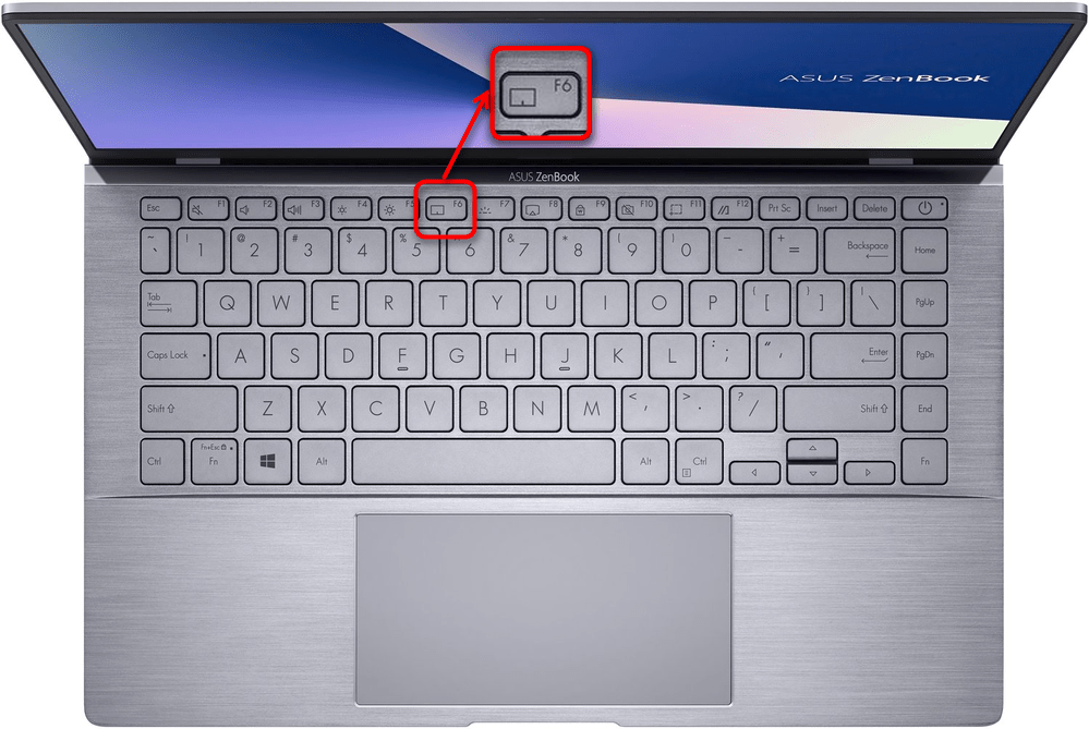 Включение скринпэда горячей клавишей на ноутбуке ASUS