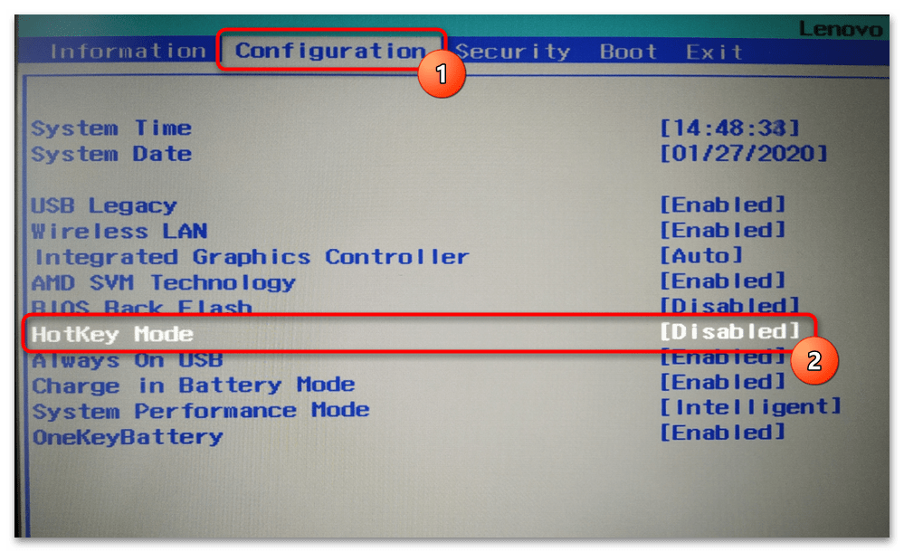 Как отключить Fn на ноутбуке Lenovo-2