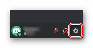 Переход в окно параметров Discord на Windows 10