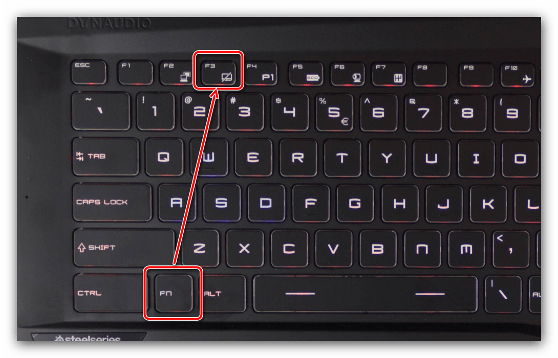 Использовать комбинацию клавиш для отключения тачпада на ноутбуках MSI