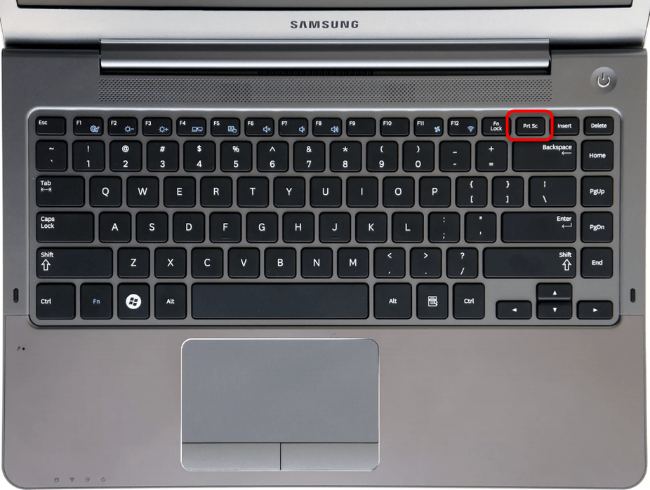 Расположение клавиши Prt Sc на клавиатуре у старых моделей ноутбуков Samsung