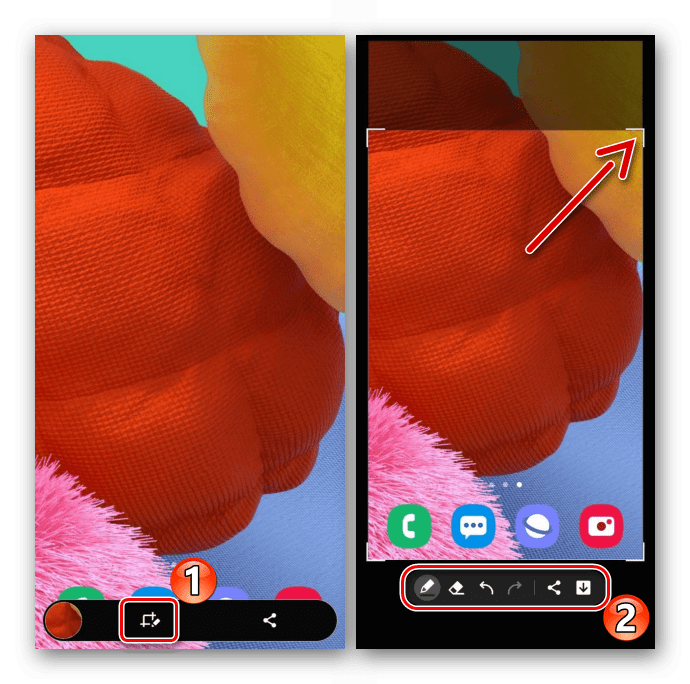 Редактирование скриншота на Samsung A51