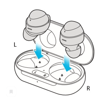 Подключение Galaxy Buds к зарядному чехлу