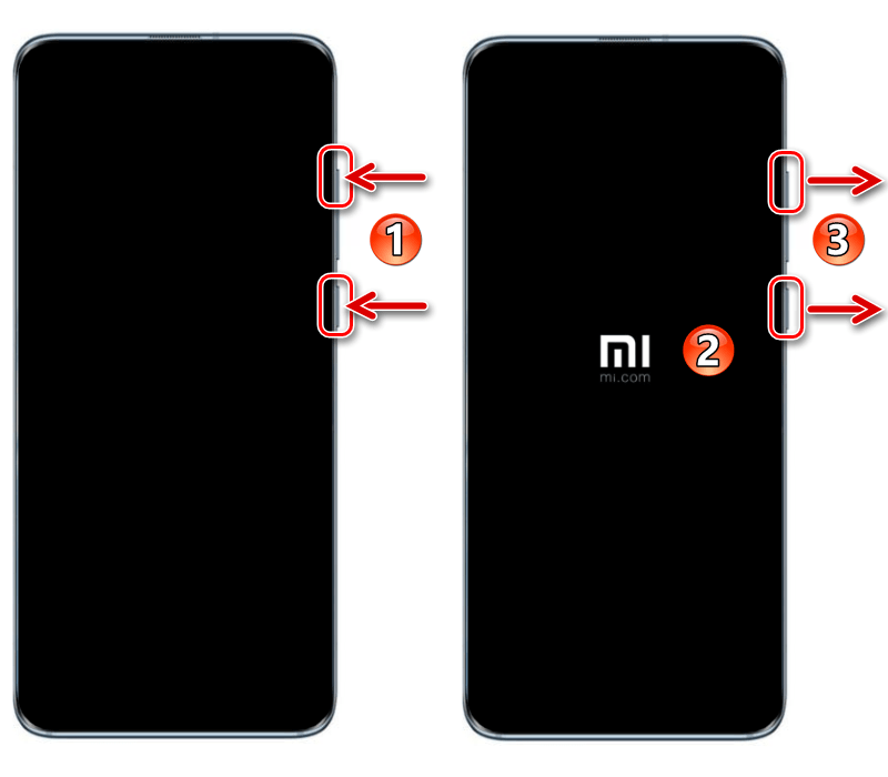 Xiaomi MIUI как войти в заводское рекавери смартфона с помощью аппаратных кнопок Vol+ и Power