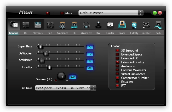 Программа для усиления и настройки звука на компьютере Hear