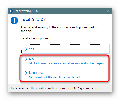 Отказ от инсталляции GPU-Z