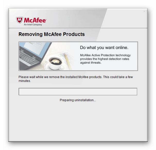 Удаление антивирусной программы McAfee в Windows 10