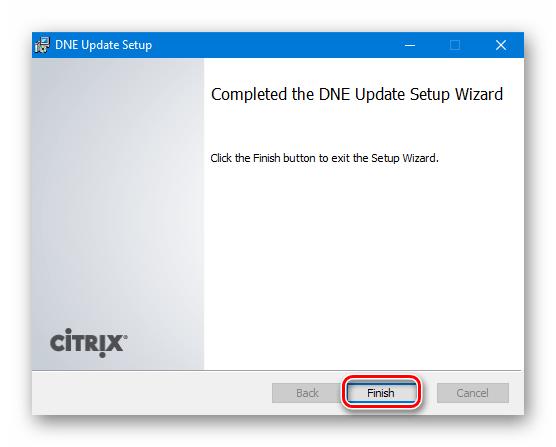 Окончание установки компонентов DNE в Windows 10