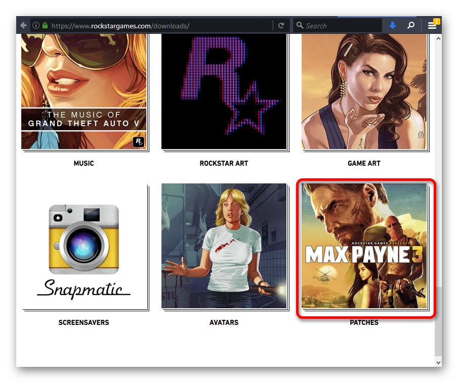 Открытие раздела патчей на официальном сайте разработчиков игры ГТА 4
