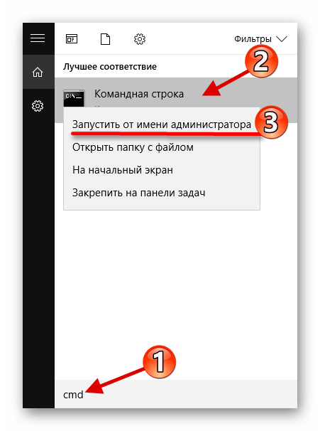 Поиск и запуск командной строки от имени администратора в операционной системе Виндовс 10