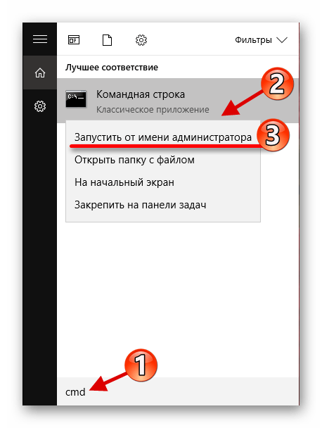 Поиск и открытие командной строки с привилегиями администратора в операционной системе Виндовс 10